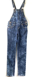 Justice Denim Jean Overall Girls 10 Xtra Long Skinny Straight Legs Adjust Straps - Picture 1 of 15