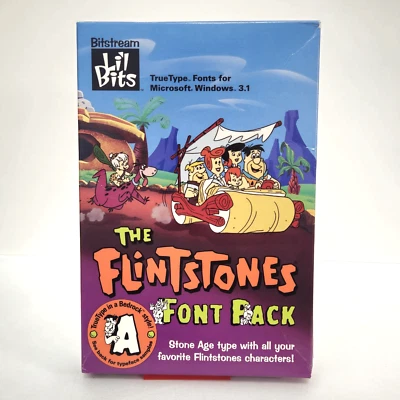 The Flintstones True Type Font Pack for Windows 3.1 and MS-DOS Computer 1992 New - Image 1 of 4