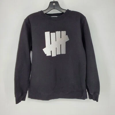 Undefeated Crew Neck Sweatshirt Mens Medium Black Graphic Print Made in USA - Image 1 of 4