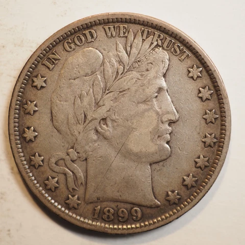1899 P  BARBER HALF DOLLAR ***NICE COIN!***  FREE SHIPPING! A3629 Cover