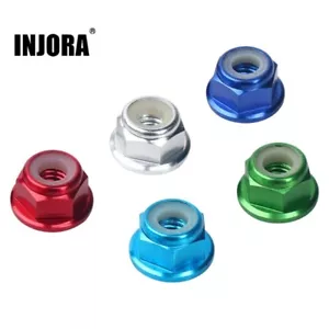 INJORA 16PCS M4 Anodized Metal Flange Nyloc Nuts for 1/10 RC Rock Crawler - Picture 1 of 11
