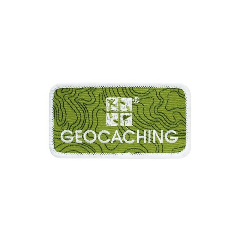 Patch mit Scratch Geocaching rechteckig mit Groundspeak Logo - Bild 1 von 1