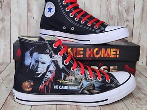Halloween Custom Horror High Top Converse Sneakers Scary Movie Shoes