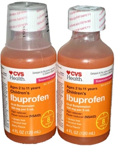 LOT:2 CVS Children's Ibuprofen Oral Suspension 120ml each (240ml total) EXP 5/26 - Picture 1 of 1