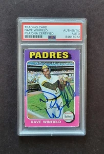 Dave Winfield signed San Diego Padres 1975 Topps Baseball Card Psa Authenticated - Picture 1 of 2