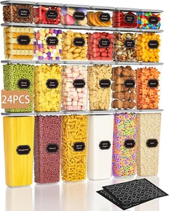 Airtight Food Storage Containers with Lids 24Pcs Organization Canisters Kitchen - Picture 1 of 10