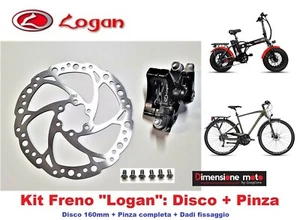 R60K - Kit Freno LOGAN Disco 160mm + Pinza per Bici 20-24-26 E-Bike Elettrica - Foto 1 di 1