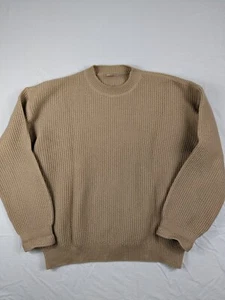 Suéter Country Road Vintage Lana Pura Ropa de Trabajo Tejido Beige Talla Grande Cuello Redondo - Imagen 1 de 8