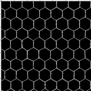 Loralie Designs 1.5 Yards Chicken Wire Patterned White on Black Cotton Fabric - Picture 1 of 1