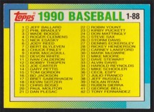1990 Topps Major League Leaders Minis #45 Checklist
