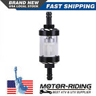 Universal 8mm 5/16"Inline Reusable Motorcycle Fuel Filter Gas Washable Black New