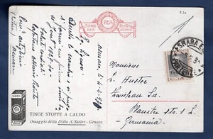 ADVERTISING POSTCARD COMPANY A. SUTTER OF GENOA - travelled postcard - Picture 1 of 2