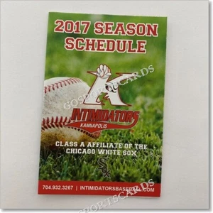 2017 Kannapolis Intimidators Bolsillo Schedule Chicago White Sox béisbol menor - Imagen 1 de 2