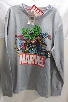 Marvel Boys Large 10/12 long sleeve shirt Hulk/Spiderman/Thor/Captain America - Image 1 of 2