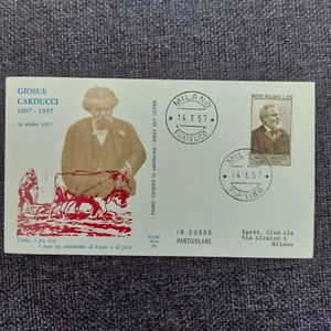 Italy 1957 G. Carducci stamp (Michel 994) nice used FDC - Picture 1 of 1