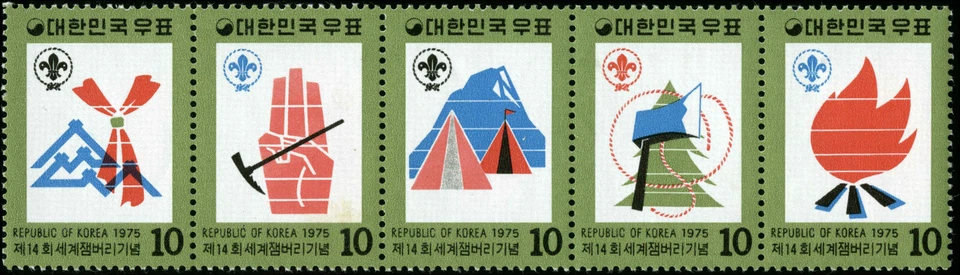 Korea  Scott #986a Strip of 5 Mint Hinged - Image 1 of 1