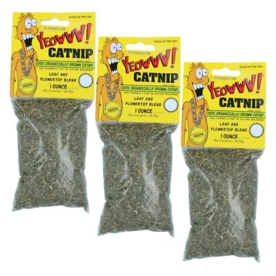 3PK Resealable Easy to Use 100% Organic Catnip Cat Nip Cat Supplies 1oz Bag - Image 1 of 3