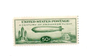 1933 U.S CLASSIC AIRMAIL 50c "Baby Zepp" Century of Progress Sc#C18 M/H/OG GEM! - Picture 1 of 4