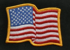 WAVY American Flag Red White Blue USA Patriotic Biker Military Motorcycle Patch - Picture 1 of 3