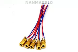 5pz mini tipo 650nm 1mW modulo diodi laser rossi unità punto ottone 6x10 mm 3V - Foto 1 di 8