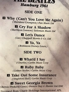 TONY SHERIDAN and THE BEATLES HAMBURG 1961 Cassette Tape Rare EEC Import CEDAR - Picture 1 of 11