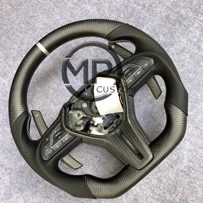 with heating ,paddles Carbon Fiber Steering Wheel Fit For Infiniti Q60 Q50 QX50 - Image 1 of 4