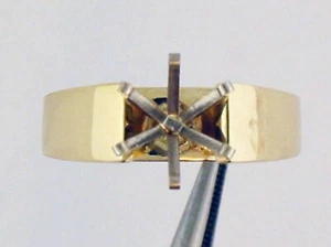 ANILLO SOLITARIO MONTAJE 1CT 6MM ANCHO PARA PIEDRA REDONDA 1CT ORO AMARILLO 14K - Imagen 1 de 11