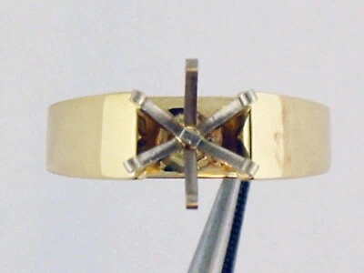 1CT SOLITAIRE RING MOUNTING 6MM WIDE FOR 1CT ROUND STONE 14K YELLOW GOLD - Image 1 of 4