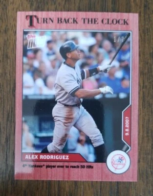 Alex Rodriguez 2020 TOPPS NOW Turn Back The Clock #162 Red Cherry Parallel 1/7 - Image 1 of 2