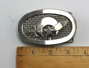 Vintage Belt Buckle Shriners International Mesh Backdrop With Sword, Moon, Star - Picture 1 of 2