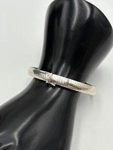 STERLING SILVER 925 ITALY 7.5" OMEGA CHAIN 7.6mm Wide BRACELET 16.9g - Picture 1 of 8