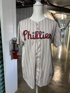 Bryce Harper #3 Philadelphia Phillies Women’s SEWN White MAJESTIC Jersey SZ S - Picture 1 of 4