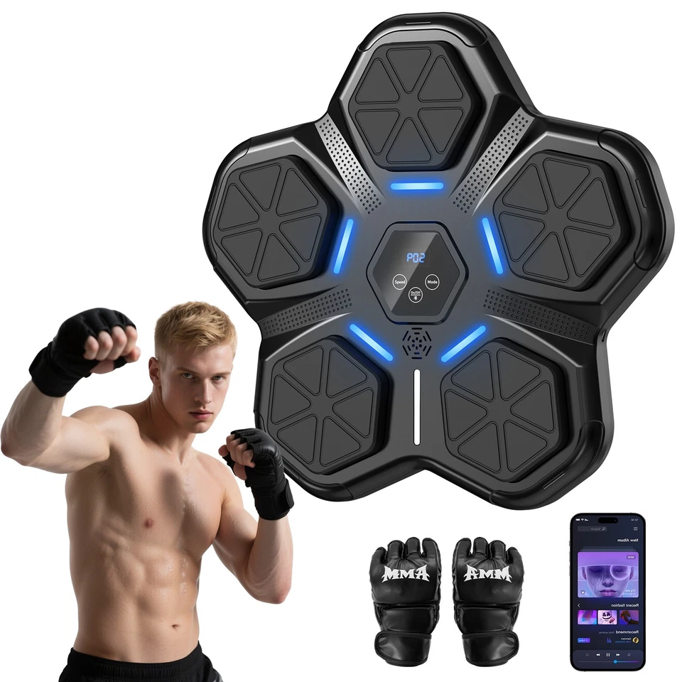 Máquina de Boxeo de Música, Entrenador de Punzonado Interactivo Bluetooth Almohadilla de Entrenamiento de Boxeo Foto 1 de 4