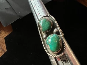 Vintage Southwestern Silber Türkis Ring Größe Gr. 8,5 Indianer - Bild 1 von 15