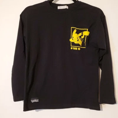 Zara Girls Pokemon Tshirt Size 11-12 Long Slv Black - Image 1 of 4