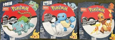 Mega Construx Pokemon Starter Set Charmander, Squirtle, Bulbasaur - Image 1 of 2