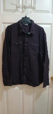 Vans Off The Wall Burgundy Button Up Long Sleeve Shirt Mens XL 100% Cotton - Image 1 of 4