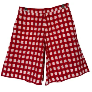 Marni Red Gingham Shorts Girls Size 12 Wide Leg Culottes Summer Resort Luxury - Picture 1 of 14