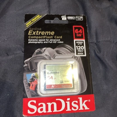 SanDisk CF Extreme 64GB 120MB/s CompactFlash Memory Card New In Box - Image 1 of 2