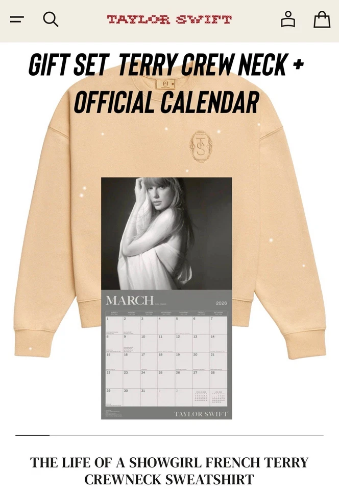 ЖИЗНЬ ТАНЦОВЩИЦЫ ФРАНЦУЗСКИЙ TERRYCREWNECK ТОЛСТОВКА-MED/КАЛЕНДАРЬ - подарочный набор! - Изображение 1 из 4