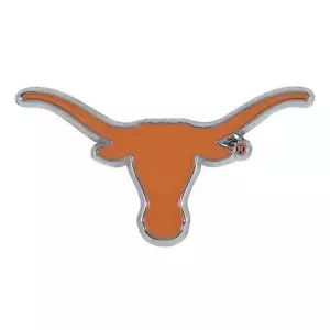 Texas Cuernos Largos Universidad NCAA Logo Sólido Metal Color Emblema - Picture 1 of 1