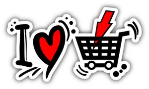 I Love Shopping Car Bumper Sticker Decal - ''SIZES" - Picture 1 of 1