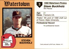 Steven Buckholz 1988 Pucko Watertown Pirates #3 Card *AutographDen*