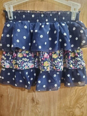 Faded Glory Girls Navy Ruffle Skirt Sz 7-8 Pull On - Image 1 of 4
