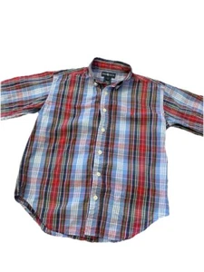 Ralph Lauren boys, short sleeve classic plaid logo, Button Down Shirt Small - Picture 1 of 3