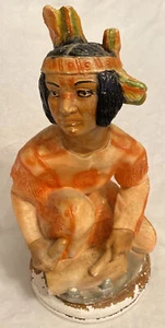 VTG Large American Indian Chalkware Plasterware Full Body 15" Statue - Picture 1 of 9
