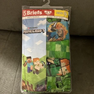 Minecraft  Mojang Underwear Briefs 5 Pack Multicolor For Boys Size 8, New - Picture 1 of 7