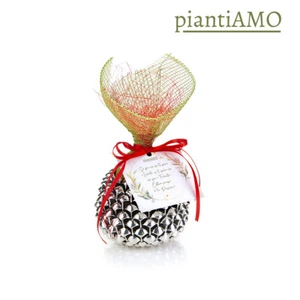 Pot Série Nous Plantons Forme Pomme De Felicita'Résine Plaqué Argenté - Imagen 1 de 3