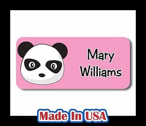 42 etiquetas personalizadas impermeables de nombre de panda pegatinas Zapatos para niños para el cuidado del biberón - Imagen 1 de 2