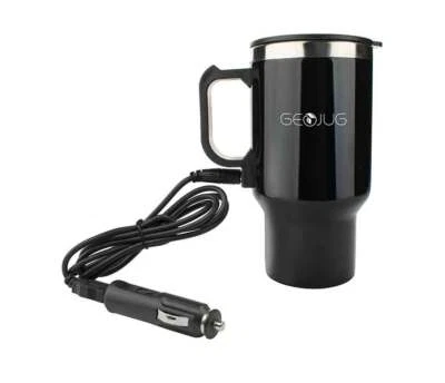 Brentwood CMB-16 Black/Silver 12V Car Heated Coffee Travel Mug St Steel 16oz Cup - Image 1 of 4